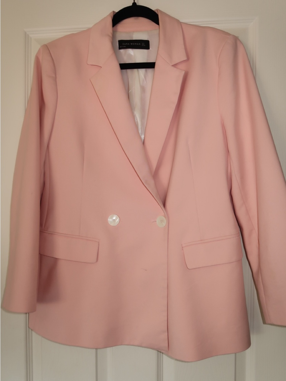 Zara Light Pink Double-Breasted Blazer sz. L